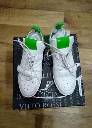 Новые кроссовки хайтопы кеды белые натуральная кожа размер 38