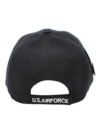 Бейсбольная кепка бейсболка han-wild us air force black с белой вышивкой спортивная3 фото