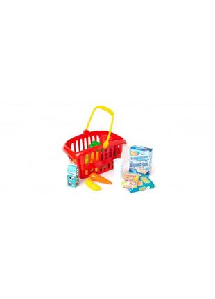 Игровой набор "супермаркет" корзинка с продуктами 362b2, 3 цвета (красный)