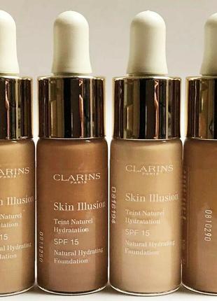 Тональний крем-сироватка clarins skin illusion foundation 15ml (travel формат)1 фото