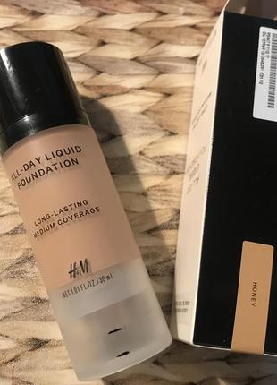 Тональный крем h&m all-day liquid foundation long-lasting medium coverage 30мл - honey2 фото