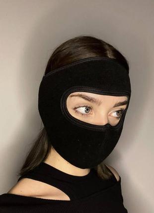 Маска на лицо черная, балаклава, лыжная маска, теплая маска, зимняя маска1 фото