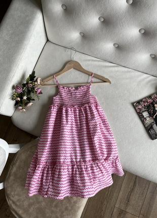 Бавовняна рожева сукня9 фото
