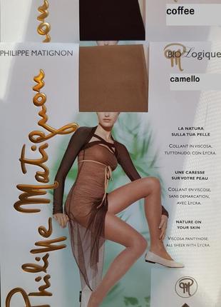 Итальянские фирменные плотные колготы с вискозой philippe matignon bio logique – 60den2 фото