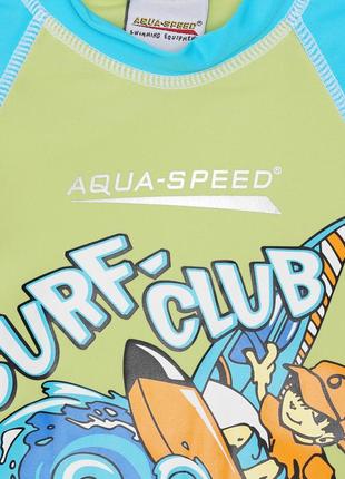 Футболка для плаванья aqua speed surf-club t-shirt 2026 383-04 116 см зеленый/голубой (5908217620262)3 фото