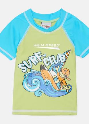 Футболка для плаванья aqua speed surf-club t-shirt 2029 383-04 122 см зеленый/голубой (5908217620293)