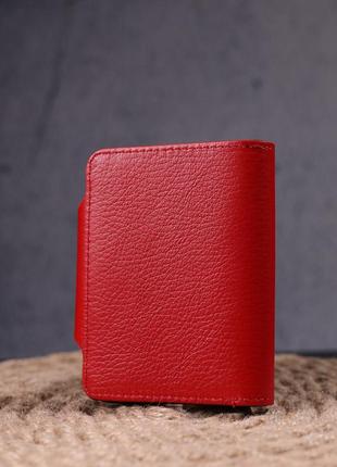 Яркий женский кошелек из натуральной кожи karya 21351 красный7 фото