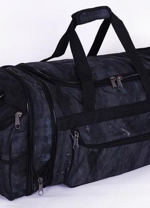 Дорожная большая темно -серая камуфляжная сумка  трансформер водонепроницаемая прочная  0070772 фото