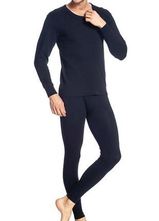 Мужское термобелье septwolves 08001 blue xl эластичное хлопковое с длинными рукавами и штанами1 фото