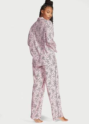 Розовая фланелевая женская пижама victoria's secret, кофта и штаны, домашний костюм сердца размер s2 фото