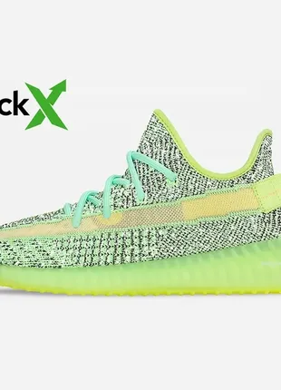 Кроссовки текстильные флуоресцентные adidas yeezy boost 350 v2 yeezreel