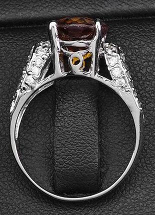 Кольцо серебряное 925 натуральный морганит, белый сапфир. р-174 фото