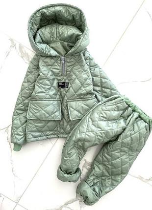 Костюм дитячий, куртка та штани, плащівка силікон на синтепоні, 98 - 140 см. є різні кольори