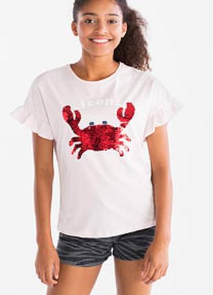 Футболка c пайетками c&a р. 146-152