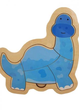 Деревянная игрушка пазлы md 2283 (динозавр синий)