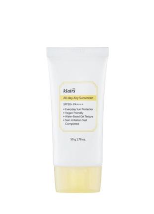 Солнцезащитный крем dear, klairs all-day airy sunscreen spf 50+ pa++++ 50ml1 фото