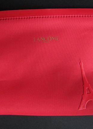 Красная косметичка lancome paris eiffel tower cosmetic red bag с эйфелевой башней - париж3 фото