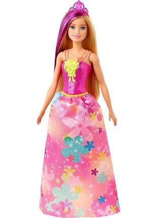 Кукла barbie принцесса с дримтопии с малиновыми волосами и фиолетовой прядью, игрушка барби dreamtopia gjk13