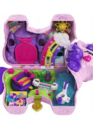 Ігровий набір polly pocket unicorn party mattel поллі покет вечірка з однорогами