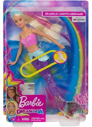 Лялька барбі мерехтлива блискуча русалка з діадемою дрімтопія barbie dreamtopia sparkle підводний блиск gfl822 фото