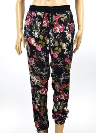 Суперовые цветочные штанишки легкие штаны под резинку2 фото