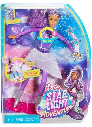 1, лялька барбі набір barbie стар лайт саллі на ховерборді на скейті зі звуком світлом