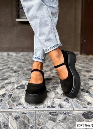 ❤️ шикарные замшевые туфли на платформе