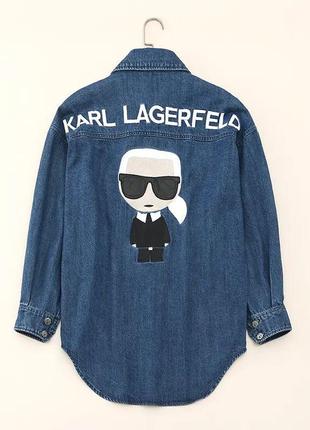 Джинсовая рубашка karl lagerfeld3 фото