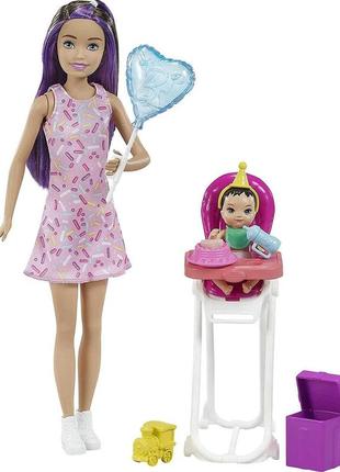 Кукла барби кормление, няня с малышом, игровой набор профессия скиппер barbie skipper babysitters mattel