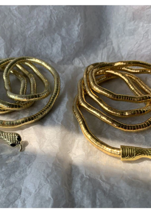 Круте золотисте регульоване намисто змія змійка5 фото