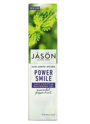 Jason natural, powersmile, гель проти карієсу з ефектом вибілювання, перцева м'ята, 170 г (6 унцій)3 фото