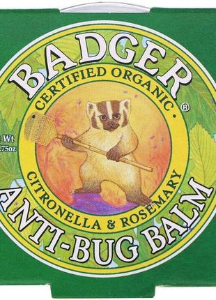 Badger company, бальзам для защиты от насекомых с цитронеллой и розмарином, 21 г (0,75 унции)3 фото