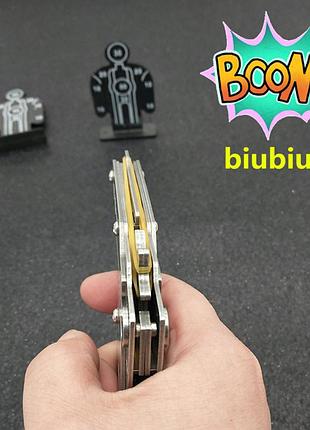 Мини складной пистолет для детей и взрослых нержавеющая сталь шести зарядный стреляет...