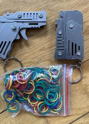 Мини складной пистолет для детей и взрослых нержавеющая сталь шести зарядный стреляет...