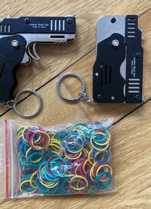 Мини складной пистолет для детей и взрослых нержавеющая сталь шести зарядный стреляет...