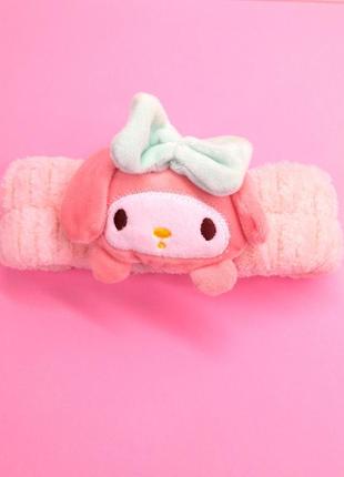 Повязка для волос на голову косметическая розовая куроми