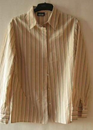 Рубашка сорочка женская хлопковая steve ketell, беж в полоску, р.44 наш р.48-50, ес1 фото