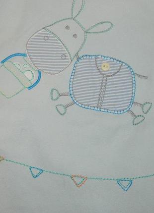 Спальный мешок голубой с осликом на молнии petit baby mark and spencer.6 фото