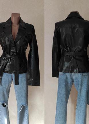 Стильная винтажная куртка пиджак из натуральной кожи - vero moda
