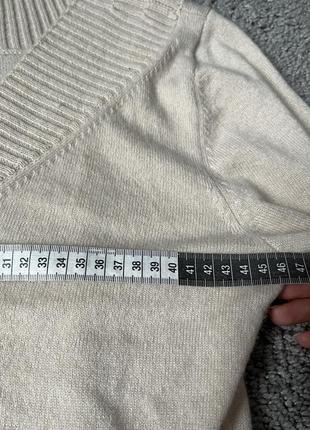 Кашеміровий светер бежевий м’який виріз v5 фото