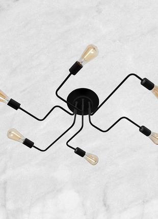 Стельова чорна люстра "лабіринт" на 6 ламп (56-pr0230-6 вк)