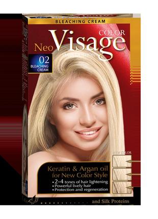 Краска для волос visage 02 осветляющий крем, 50/50/20 мл1 фото