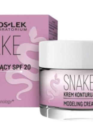 Денний моделюючий крем для обличчя проти зморшок з spf 20 snake effect floslek, 50