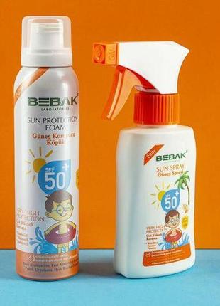 Сонцезахисна пінка для дітей з spf 50+ bebak, 150 мл2 фото