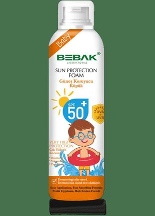 Сонцезахисна пінка для дітей з spf 50+ bebak, 150 мл