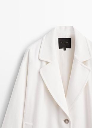 Белое шикарное пальто massimo dutti 🤍3 фото