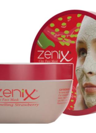 Глиняная маска для лица с ароматом клубники zenix, 350 г1 фото