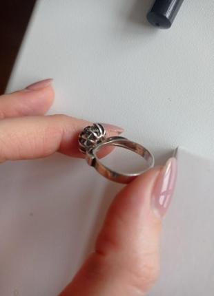 Кольцо серебро циркон 15,5 см4 фото