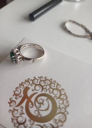 Кольцо серебро циркон 15,5 см5 фото