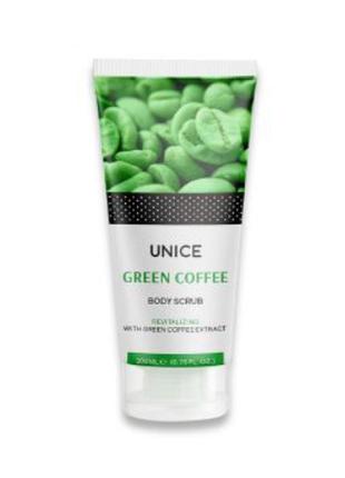 Скраб для тела unice с экстрактом зеленого кофе, 200 мл
